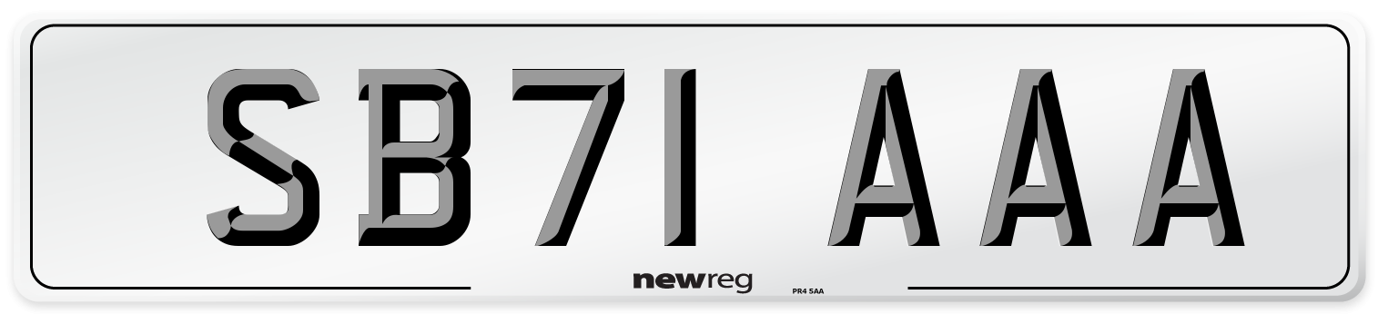 SB71 AAA Number Plate from New Reg